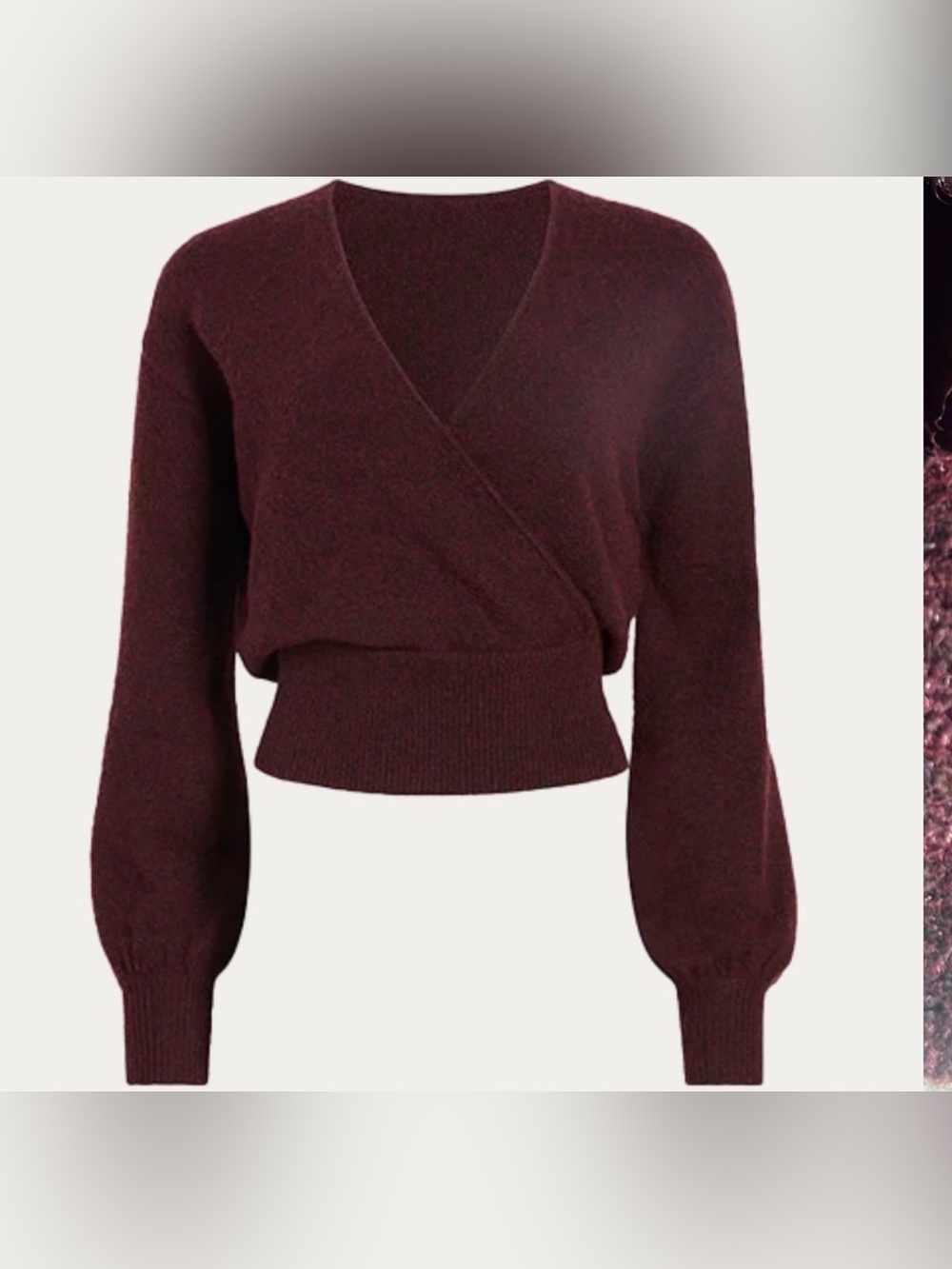 NUUDS Cozy Knit Wrap Sweater- Merlot Size Medium